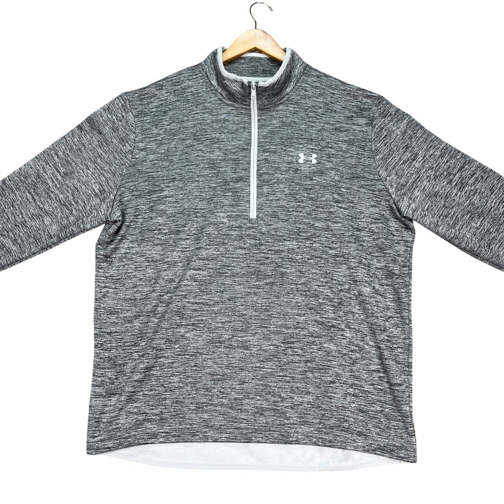 Under Armour Pullover Men XL Gray Heathered Long Sleeve Fleece 1/4 Zip Loose Fit